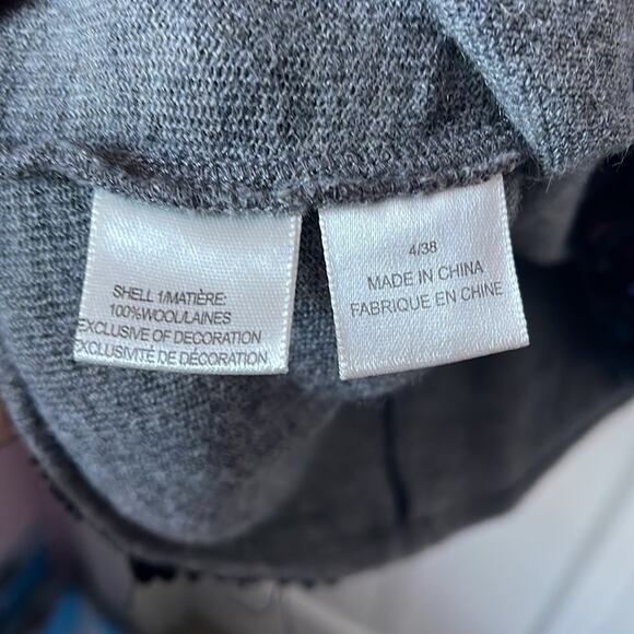 Vera Wang wool A-line dress with sequins at bottom hem - Picture 3 of 6